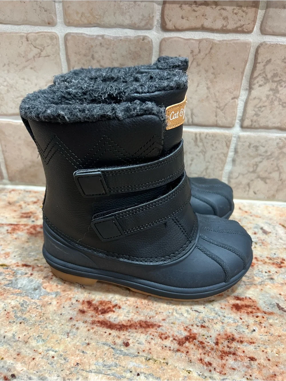 Cat & Jack Black Kids' Insulated Snow Boots